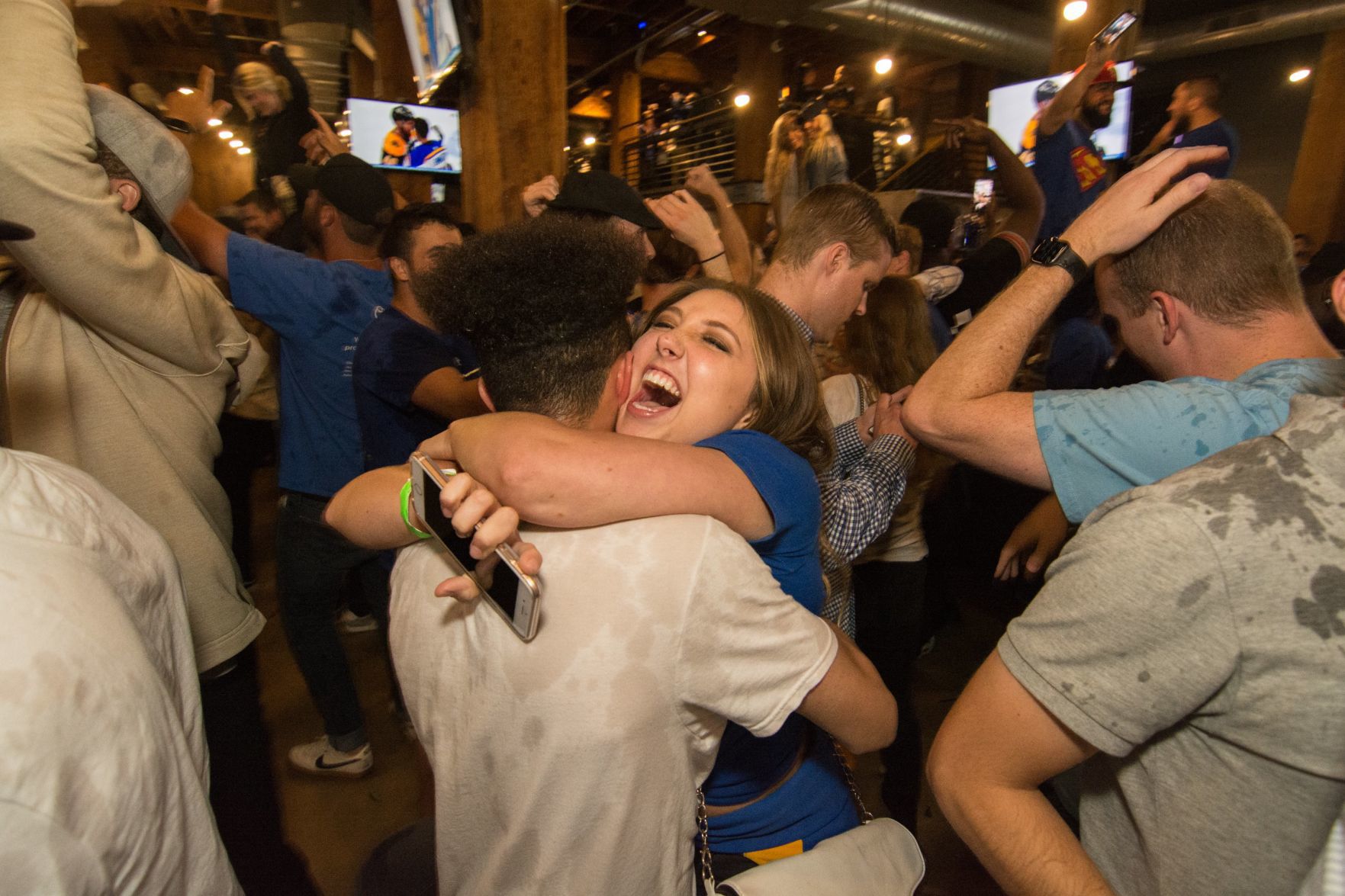 Blues Fans at Wheelhouse during Stanley Cup Final Game 7. Spons